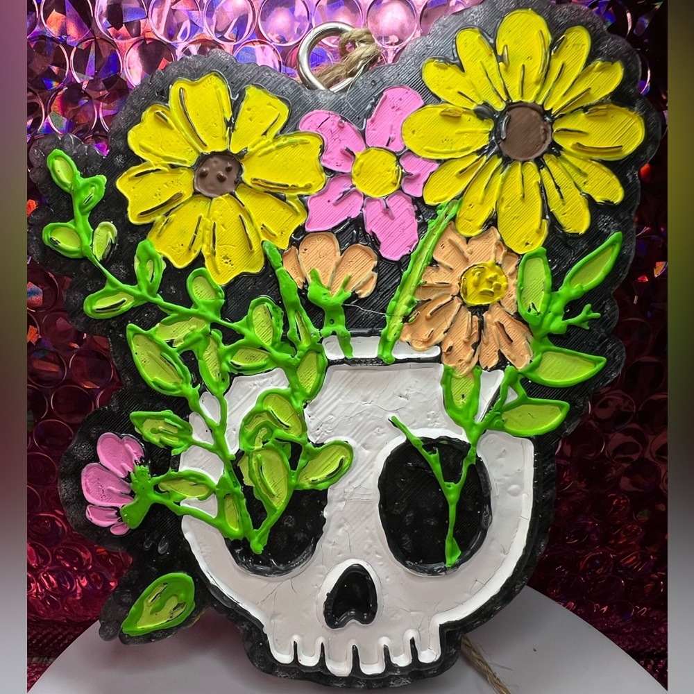 Floral Skull 💀 Car Freshie